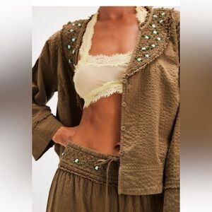 Free People Sweet As Roses Lounge TOP ONLY - Size XS